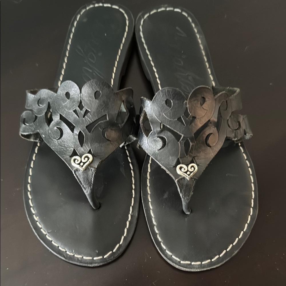 Brighton Black Leather Women's Sandals